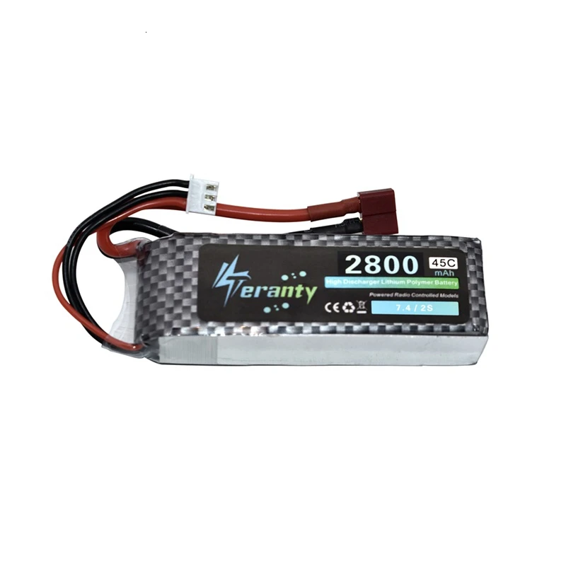 Teranty Power-bater&iacute;a Lipo para Dron de control remoto, pieza de repuesto 2s, 7,4 maH, 2800 v, 2200mah, 7,4 v-1
