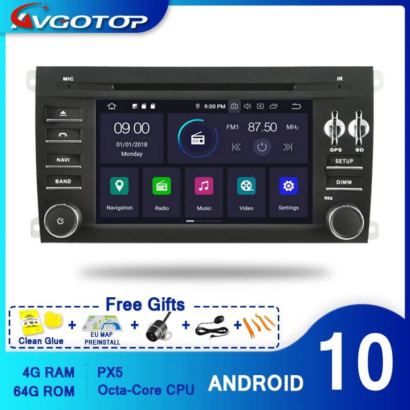 

Автомагнитола AVGOTOP Android10 для PORSCHE CAYENNE, автонавигация, Carplay, GPS, мультимедийный DVD-плеер