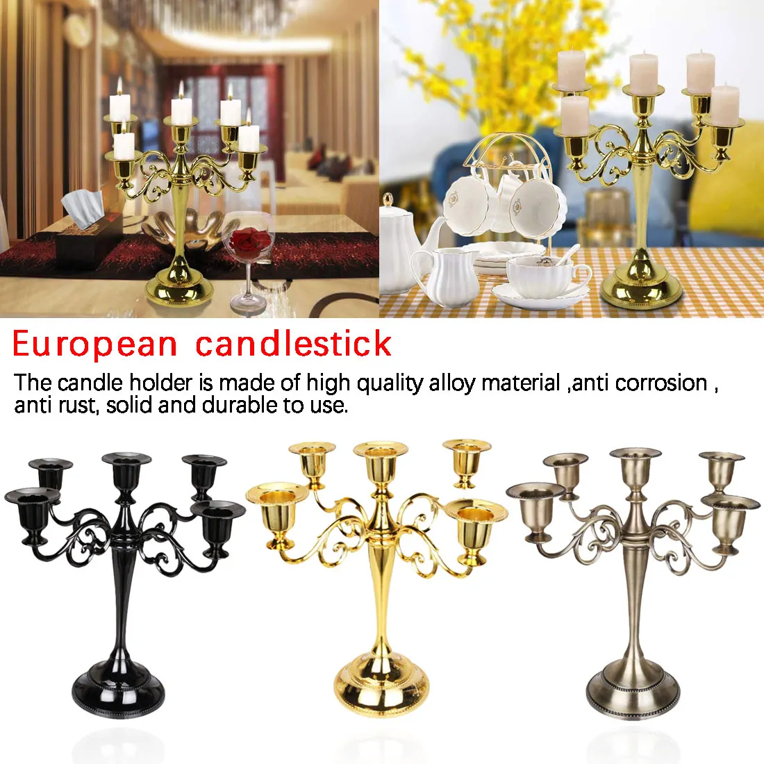 Металлический Ретро подсвечник (5 рычагов) 5 металлический 10 6 дюйма Высокий