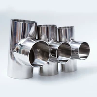 type t joint sanitary welding pipe connection fittings polishing 304 stainless steel food grade 19mm 51mm