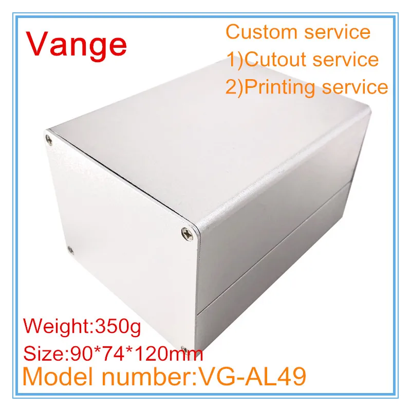 1pcs/lot injection aluminum split case 6063-T5 Aluminum instrument box 90*74*120mm silvery color for communicated device |