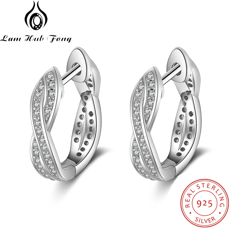 Серьги кольца из серебра 925 пробы женские с фианитом|hoop earrings|earrings forearrings for women |