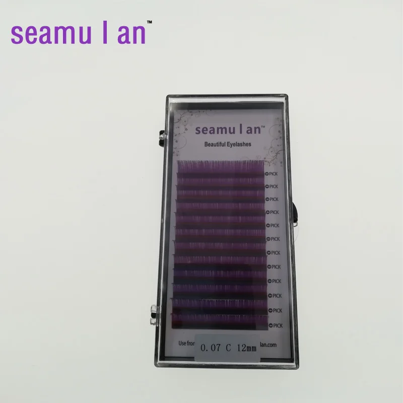 Seamulan/Искусственные ресницы 0 07 C 12 мм фиолетовые Искусственные