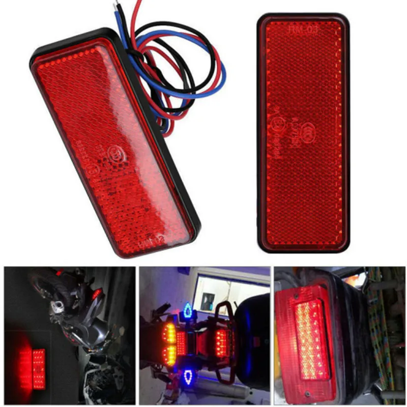 

1PCS Motorcycle Stop Signal Tail Brake Stop Turn Signal Light 12V LED Lamp Car ATV Motorcycle 24LED Reflector Side Lights