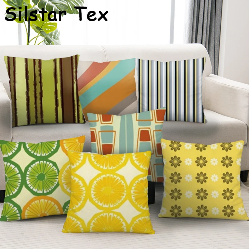 Silstar Tex фруктовая полоса декоративный чехол для подушки с лимоном Стильный дома