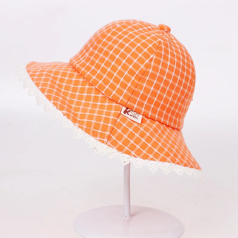 Детские шапки и кепки летняя шапка от солнца в клетку для девочек Повседневная
