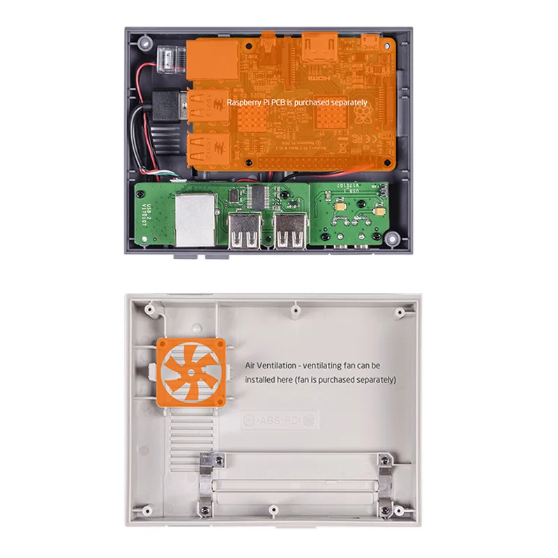 Чехол NESPi для Raspberry Pi 3 B + (Plus) NES FS стильный корпус корпуса с вентилятором и