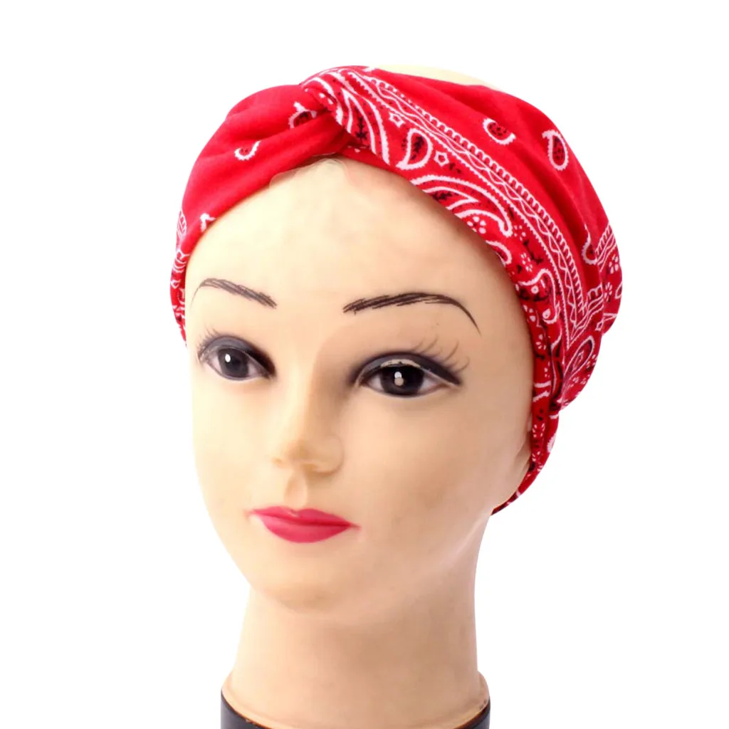 Женские трикотажные повязки бандана богемный шарф квадратный головной убор