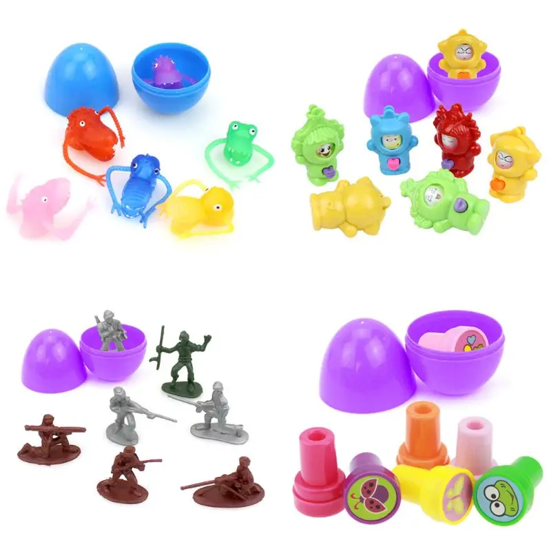 

12pcs Novelty Easter Filled Surprise Egg with Toys Inside Gashapon Party Favors