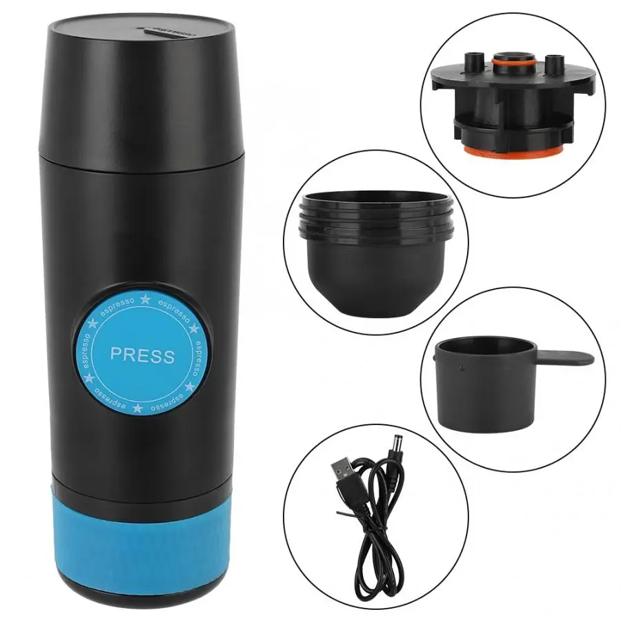 Эспрессо машина мини USB заряжаемая ручная для приготовления кофе в машине