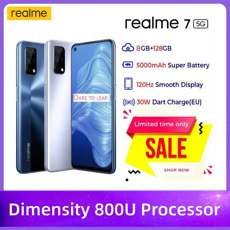 

Смартфон realme, 7 дюймов, FHD + 800U, 8 + 6,5 ГБ, 128 Гц, 48 МП, 120 мАч