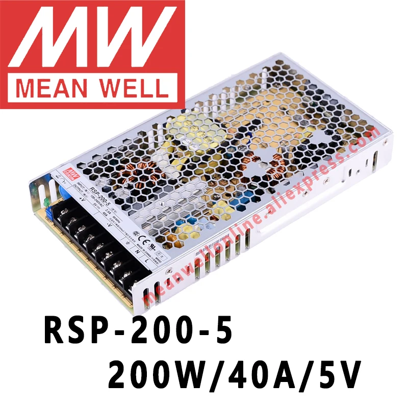 Mean Well RSP 200 5 meanwell 5VDC/40A/200W с одним выходом и функцией PFC Интернет магазин блоков