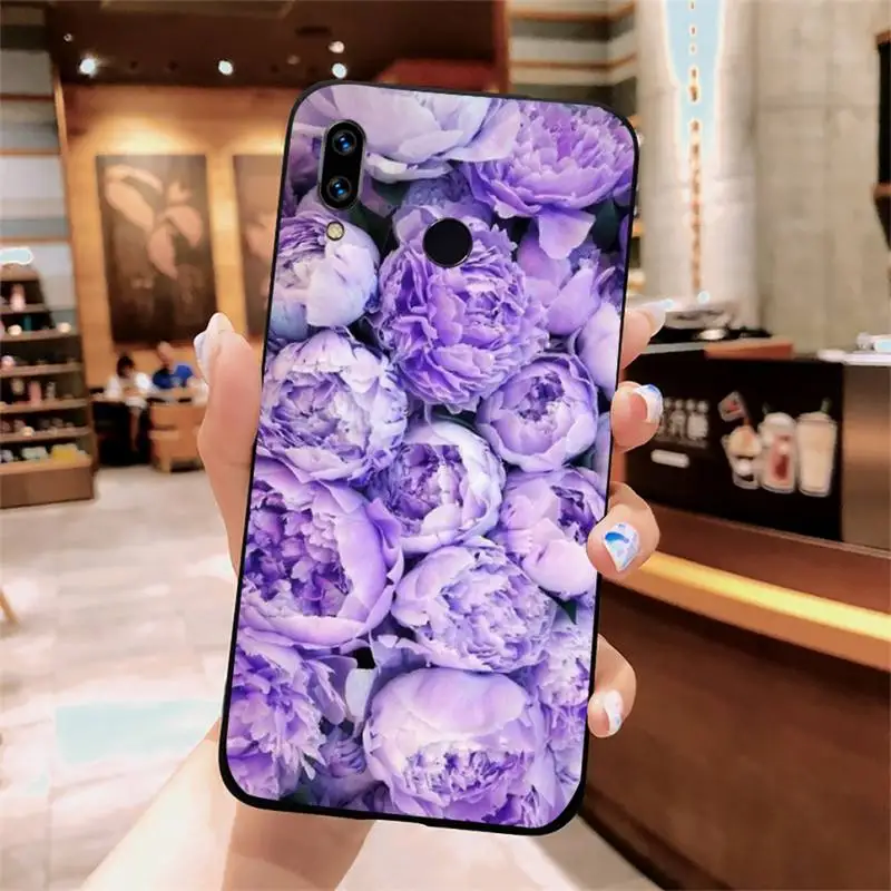 

Flower Pink Purple Peony Rose Phone Case For Xiaomi Redmi note 7 8 9 t k30 max3 9 s 10 pro lite