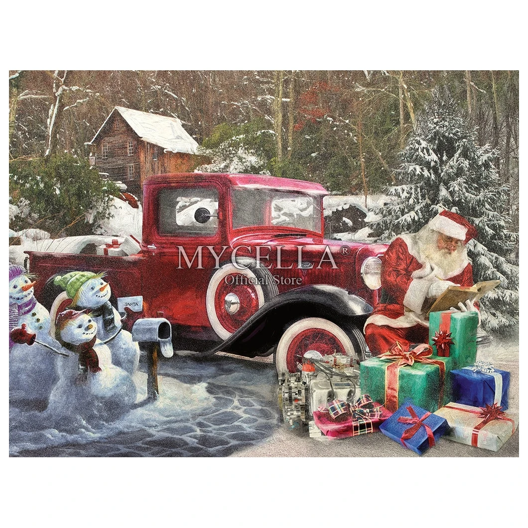 

Diamond Embroidery 5D DIY Diamond Painting Cross Stitch Santa and Truck Diamond Mosaic Full Home Decor Craft Needlework Stickers