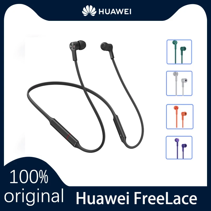 

Original Huawei FreeLace sports waterproof in-ear Bluetooth headset Memory metal cable Smart magnetic switch strobe fast chargin