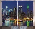 Шторы New York NYC Midtown Skyline в вечернем стиле, небоскребы, Метрополис, городские штаты, фото, занавески для окон гостиной, спальни