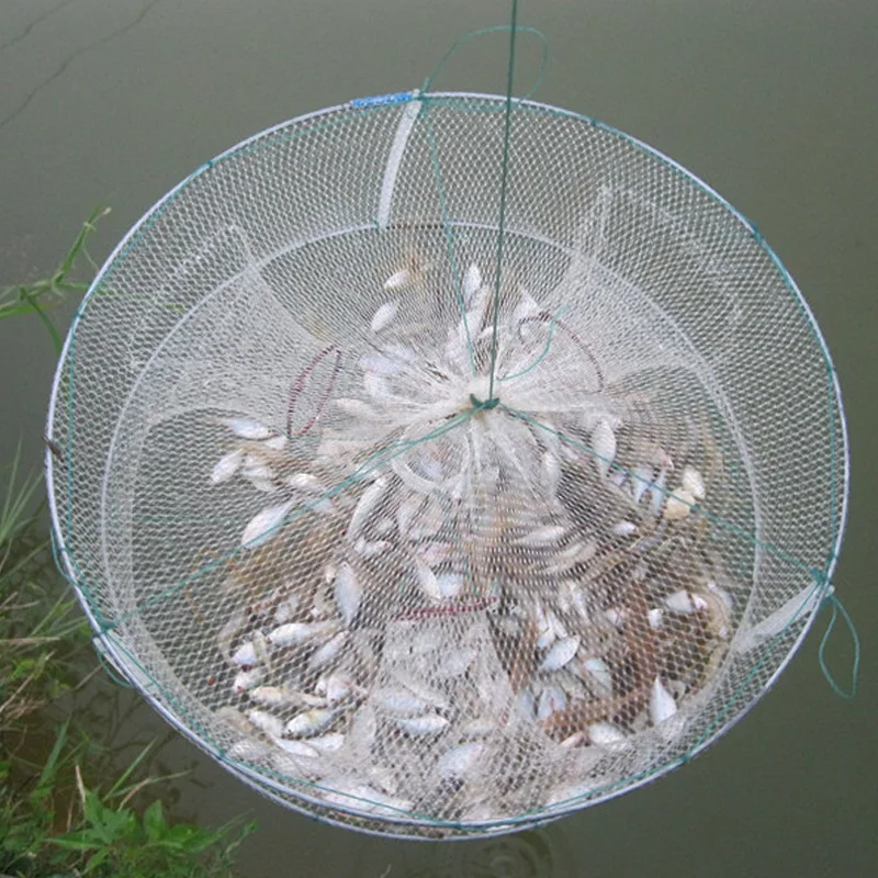 1 шт. портативная круглая рыболовная сеть Складная рыбка креветка гольян