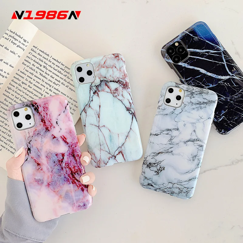 Чехол для телефона N1986N iPhone 11 Pro X XR XS Max 6 6s 7 8 Plus винтажная художественная мраморная