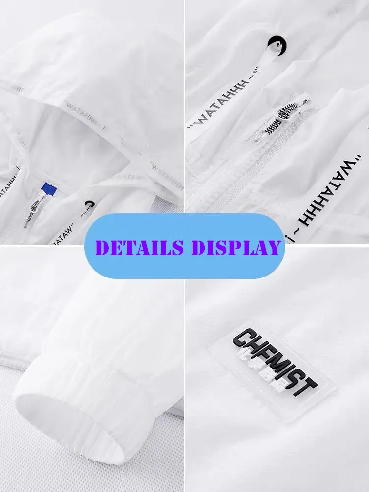 

Summer Mens Windbreaker Japan Style Casual streetwear Block UV clothes Men jacket Hip Hop Quick dry Mens fashion Trench coat Men