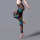 Модные женские леггинсы LJCUIYAO с высокой талией, эластичные штаны с леопардовым принтом и цветными полосками, тренировочные штаны с цветочным принтом и эффектом пуш-ап