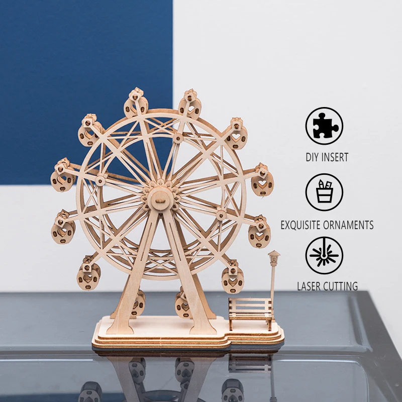 

3D Puzzle DIY Wooden Model Building Blocks Kit Pumpkin Cart Wooden Puzzle Game Assembly Popular wood Toy Gift for Children Adult
