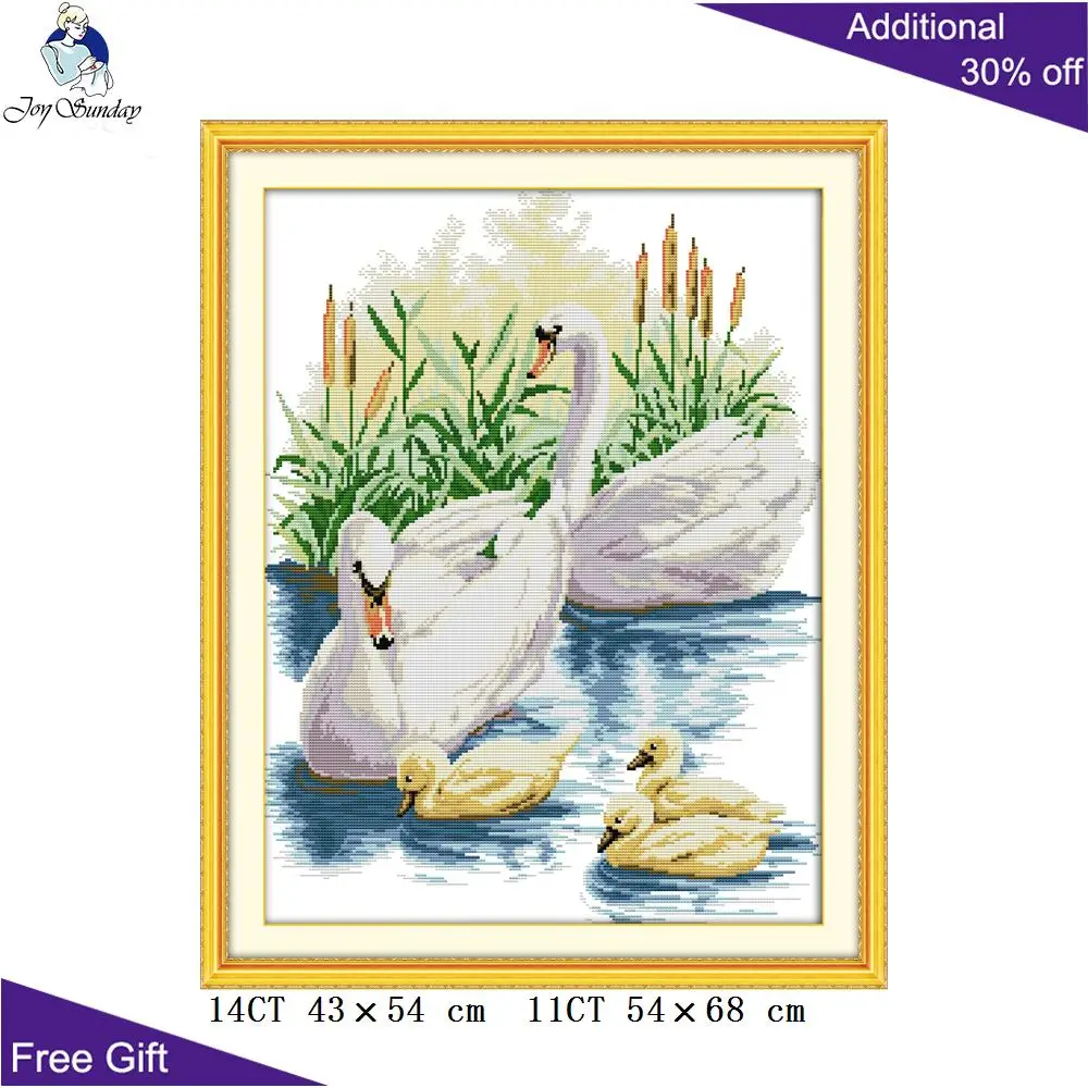 Joy Sunday Лебеди домашний декор D336D657(3)D819 Счетный штампованный Лебедь семья животных