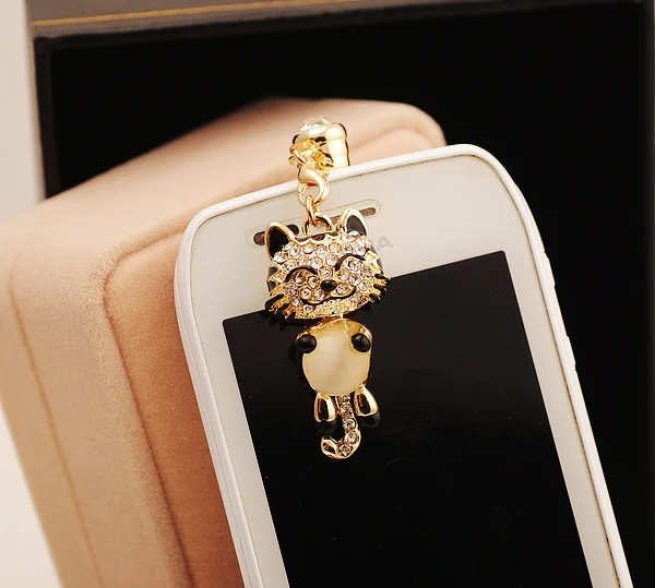 Милый улыбающийся Тигр с опалом разъем для наушников 3 5 мм пылезащитные наушники