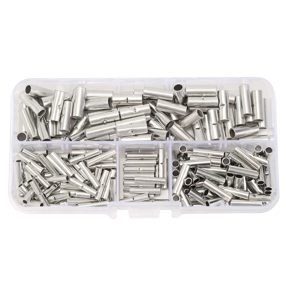 200PCS/Lot Butt Splice Connectors 10mm Copper 22-10AWG Tinned Crimp Terminal Sleeve Cable with Box | Обустройство дома