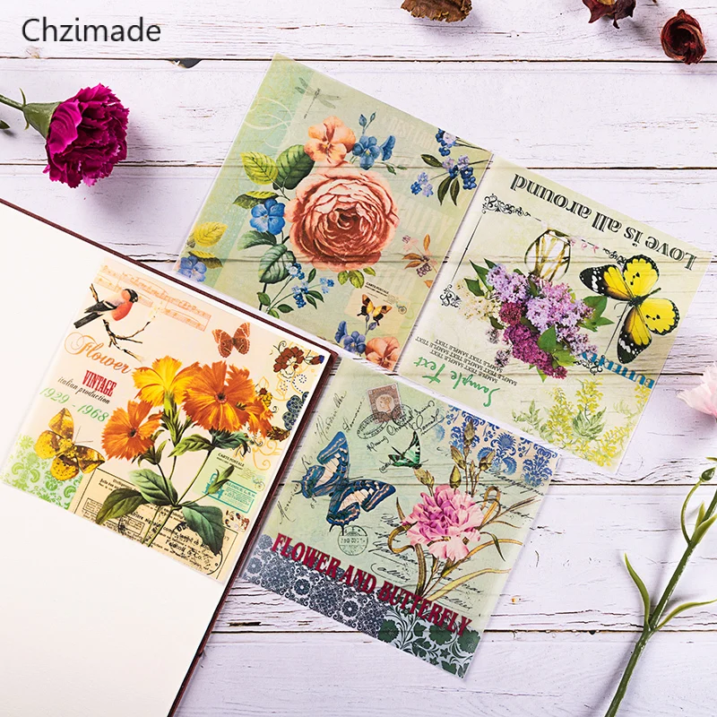 Lychee Life 8 шт. винтажная бумажная наклейка с бабочкой и веллумом для скрапбукинга