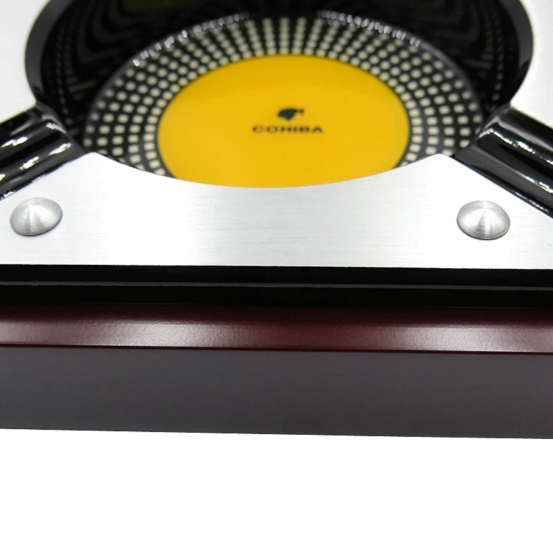 COHIBA квадратный красного дерева сигары металлическая пепельница Роскошные