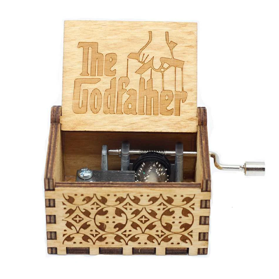 Godfather Горячая деревянная рукоятка королева музыкальная шкатулка богемная рапсодия тема Игра престолов дигимон Красавица и Чудовище Рождественский подарок - Цвет: Godfather