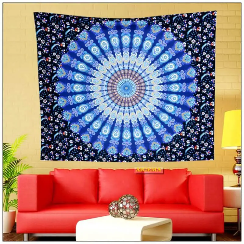 LeRadore гобелен в стиле бохо настенные вешалки мягкая льняная Мандала настенная