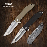 sanrenmu outdoor pocket folding knife 12c27 blade g10 handle camping hunting survival rescue edc tool knives srm 90019002