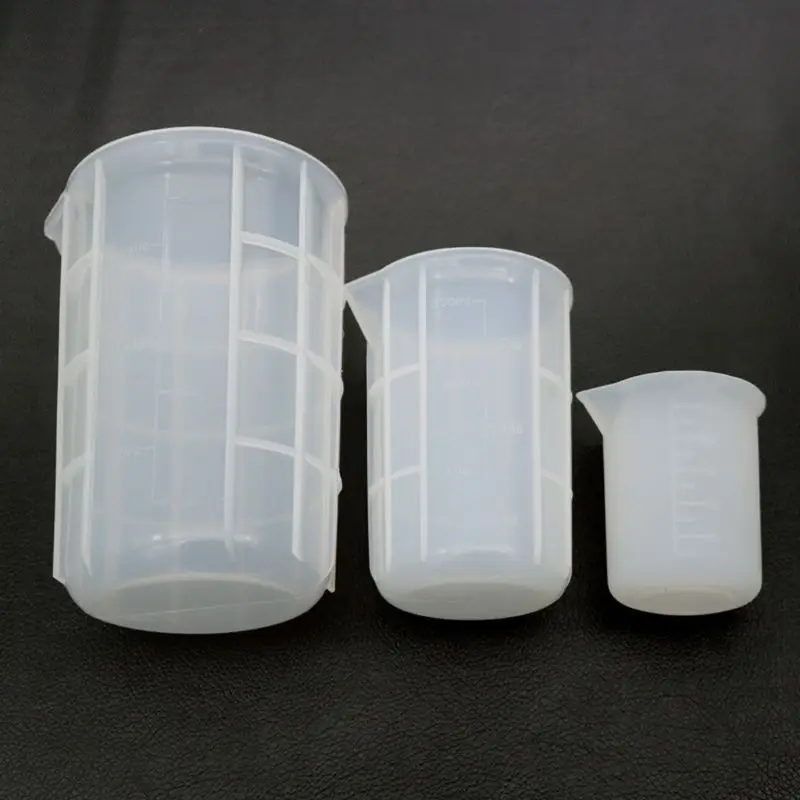 

3Pcs 100ml 350ml 750ml Flexible Silicone Measuring Cup Resin Jewelry Tools Kit