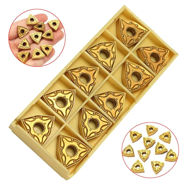 

10Pcs WNMG080404 Carbide Inserts For WWLNR1616 / WWLNL1616 Threading Turning Tool Holder CNC Lathe Cutter Tool
