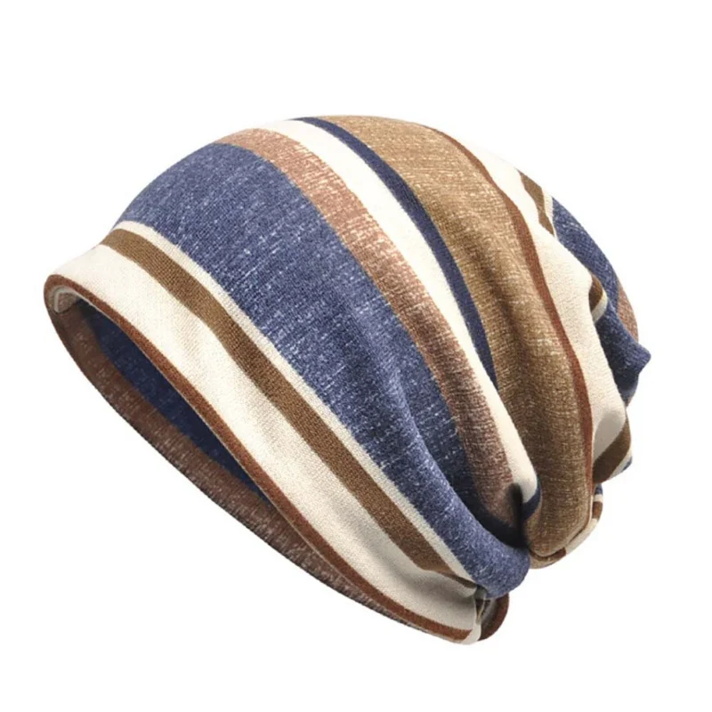 

Cap Scarf Striped Flannel Casual Style Sunshade Breathable Stretch Sun Hat Neck Warmer Hats Outdoor
