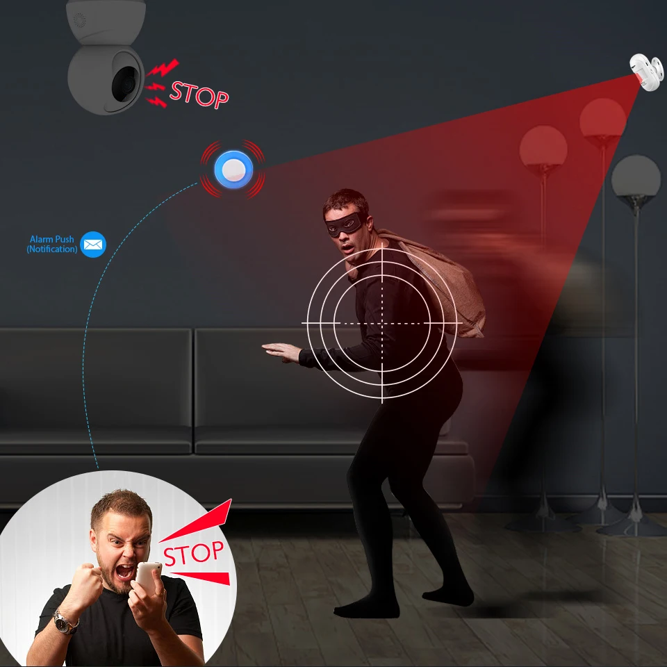 Беспроводная Wi Fi система сигнализации сирена безопасности интеллектуальное