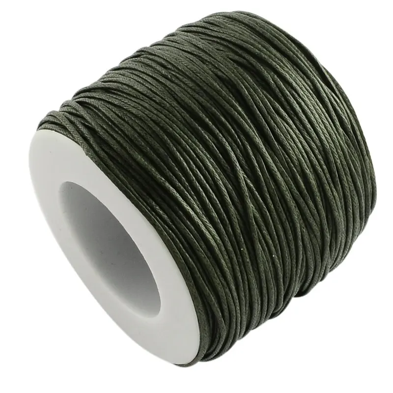1 мм 84 м/рулон Waxed Cord Jewelry findings "сделай сам" для изготовления ткани браслет Цепочки и ожерелья плетеная нить бисером фурнитура для аксессуаров Материал - Цвет: DarkOliveGreen