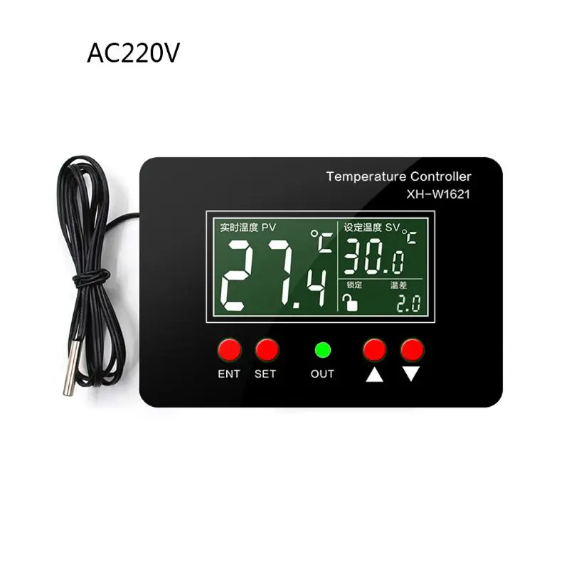 XH-W1621 DC12V/AC220V Digital Thermostat PID Constant Temperature Controller for Incubation Heating Plate with LCD Display | Инструменты