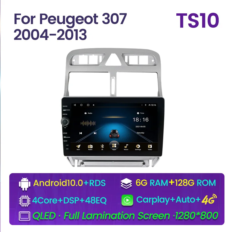 

Android для Peugeot 307 307CC 307SW 2002 2003 2004 2005 2006 2007 2008 2009 2010 2011 2012 2013 автомобильное стерео радио Gps плеер WiFi