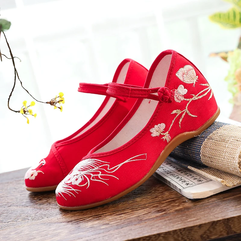 Женские хлопковые балетки Veowalk с вышивкой на плоской подошве дамские