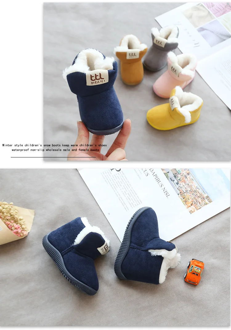 Winter New Children's Shoes Soft Bottom Baby Boots Toddler Shoes Padded Warm 1-4 Years Old Baby Shoes Non-slip Comfortable