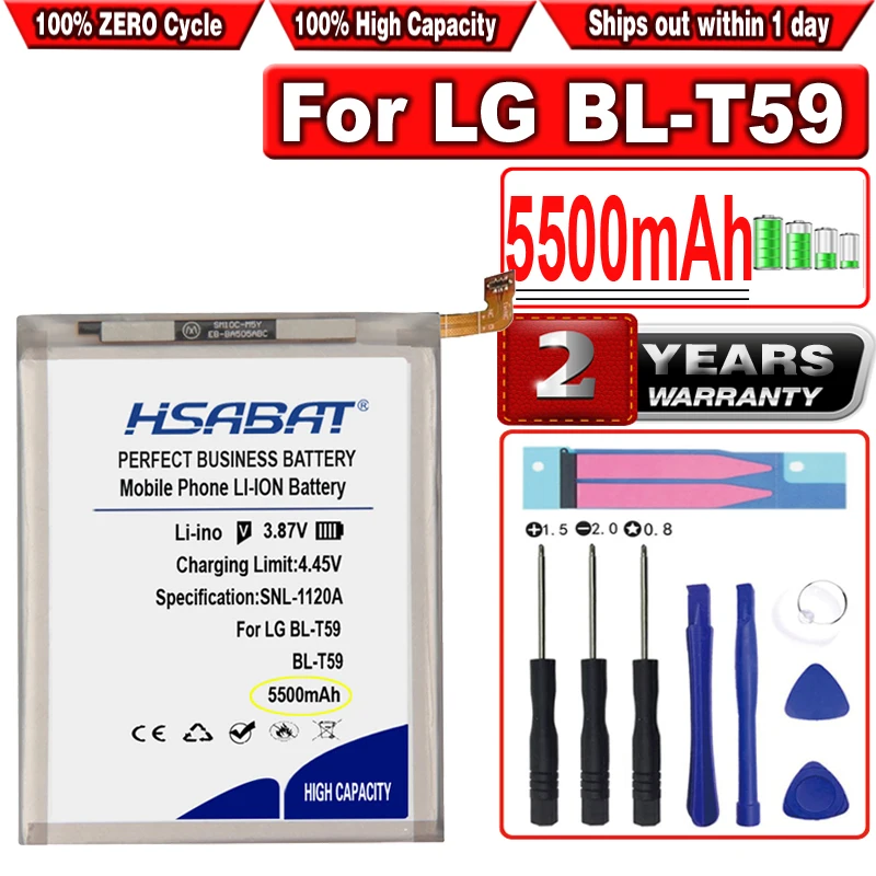 

Аккумулятор HSABAT 5500 мАч BL-T59 для LG