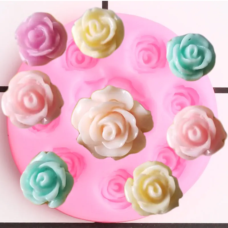 

Роза силиконовые формы в виде цветка Форма для шоколада, помадки DIY Инструменты для украшения свадебного торта кекс Топпер конфеты формы для полимерной глины