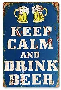 

Keep Calm and Drink Beer Metal Sign 8" x 12"