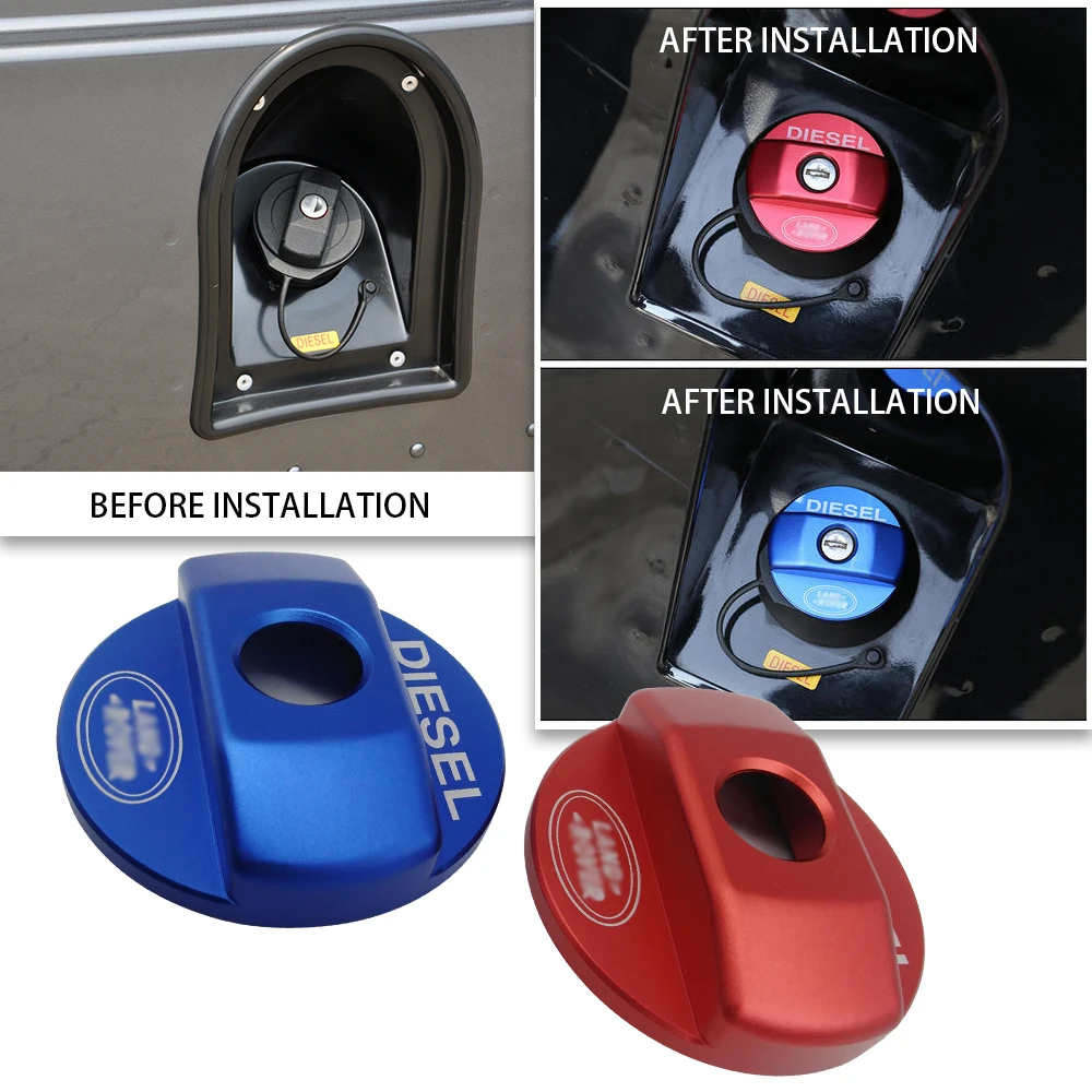 Red/Blue Fuel Tank Cap Trim Sticker For Land Rover Defender 110 Landrover 90 2016 Car Accessories New Arriavls | Автомобили и