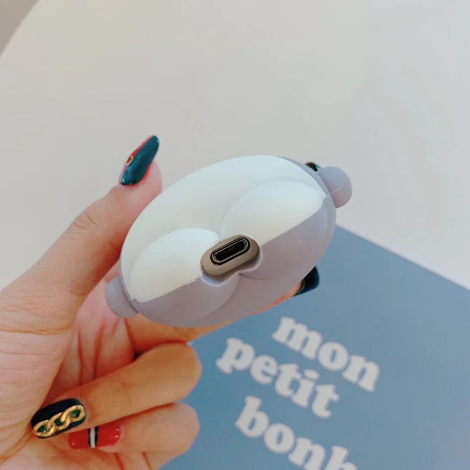 3D чехол для наушников s для AirPods, силиконовый чехол с милой собачкой из мультфильма, чехол для Apple Air pods 2, забавный чехол для наушников, кольцевой ремешок