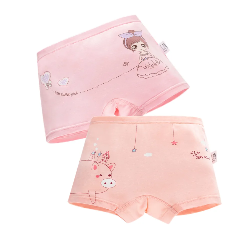 2 шт. хлопковые трусы боксеры для девочек 3 12 лет|Трусики| |