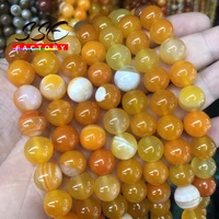 wholesale orange striped onyx agates beads round loose stone beads for jewelry making diy charm bracelet 4 6 8 10 12mm 15 inch
