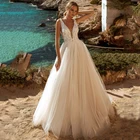ТРАПЕЦИЕВИДНОЕ свадебное платье с кружевной аппликацией в стиле бохо, свадебное платье для невесты без спинки 2020 Свадебные платья novia 2020